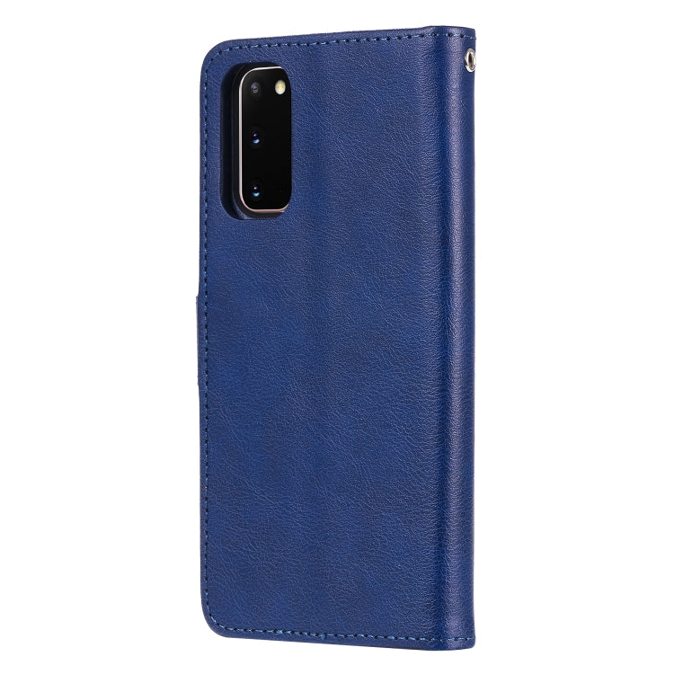 For Galaxy S20 2 in 1 Solid Color Detachable PU Leather Case with Card Slots & Magnetic Holder & Photo Frame & Wallet & Strap