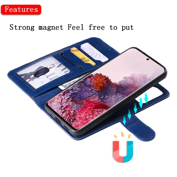 For Galaxy S20 2 in 1 Solid Color Detachable PU Leather Case with Card Slots & Magnetic Holder & Photo Frame & Wallet & Strap