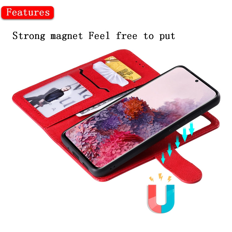 For Galaxy S20 2 in 1 Solid Color Detachable PU Leather Case with Card Slots & Magnetic Holder & Photo Frame & Wallet & Strap