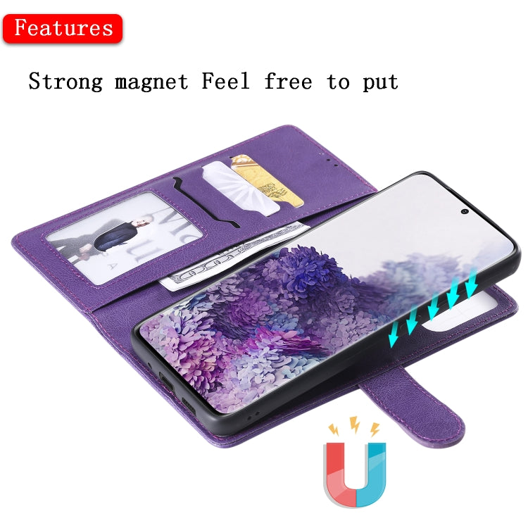 For Galaxy S20 Plus 2 in 1 Solid Color Detachable PU Leather Case with Card Slots & Magnetic Holder & Photo Frame & Wallet & Strap