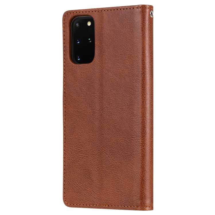 For Galaxy S20 Plus 2 in 1 Solid Color Detachable PU Leather Case with Card Slots & Magnetic Holder & Photo Frame & Wallet & Strap