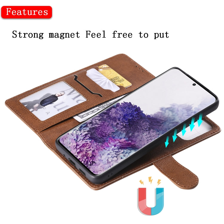 For Galaxy S20 Plus 2 in 1 Solid Color Detachable PU Leather Case with Card Slots & Magnetic Holder & Photo Frame & Wallet & Strap
