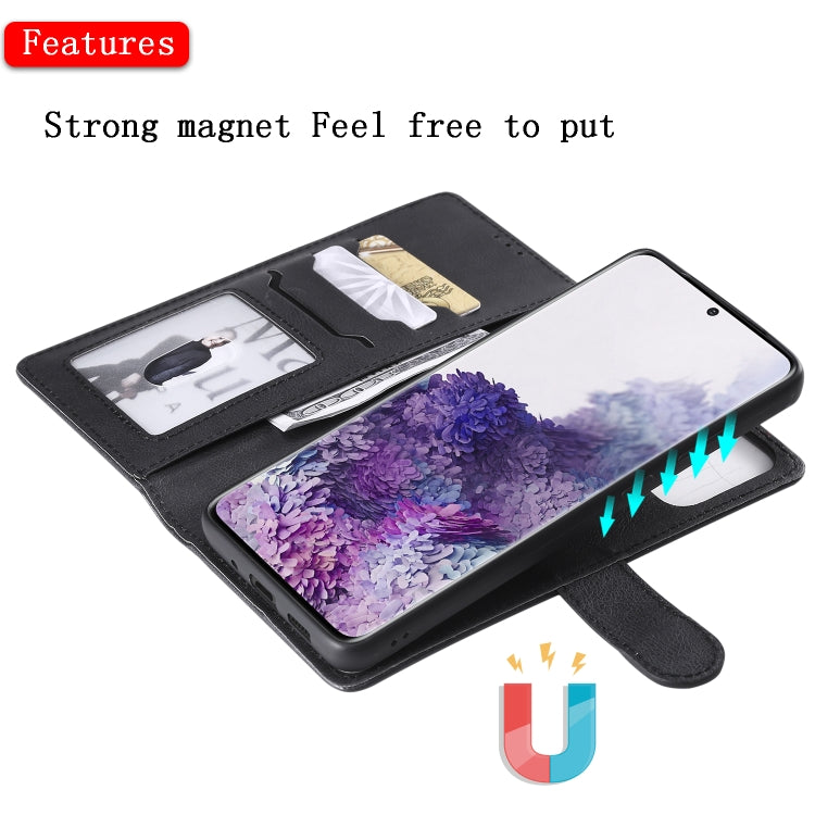 For Galaxy S20 Plus 2 in 1 Solid Color Detachable PU Leather Case with Card Slots & Magnetic Holder & Photo Frame & Wallet & Strap