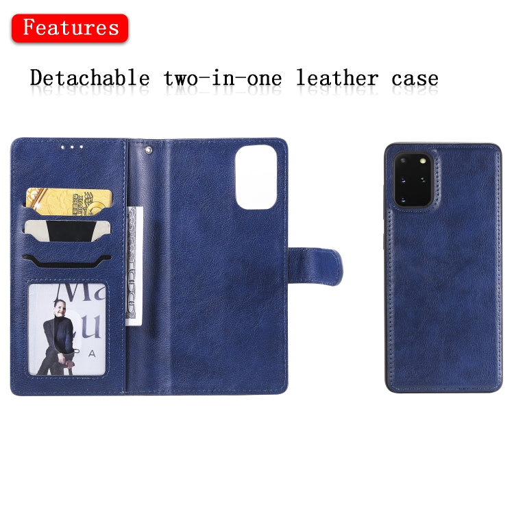 For Galaxy S20 Plus 2 in 1 Solid Color Detachable PU Leather Case with Card Slots & Magnetic Holder & Photo Frame & Wallet & Strap