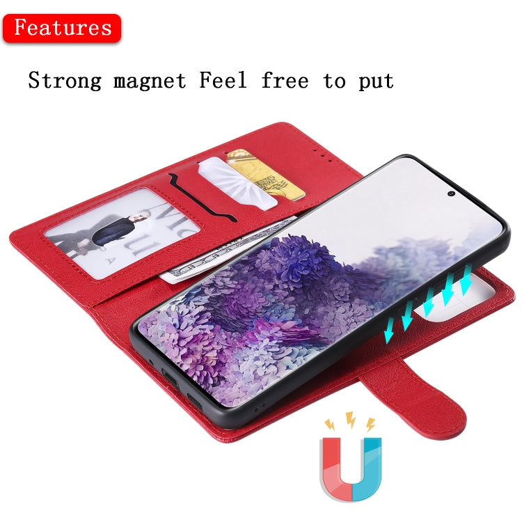 For Galaxy S20 Plus 2 in 1 Solid Color Detachable PU Leather Case with Card Slots & Magnetic Holder & Photo Frame & Wallet & Strap