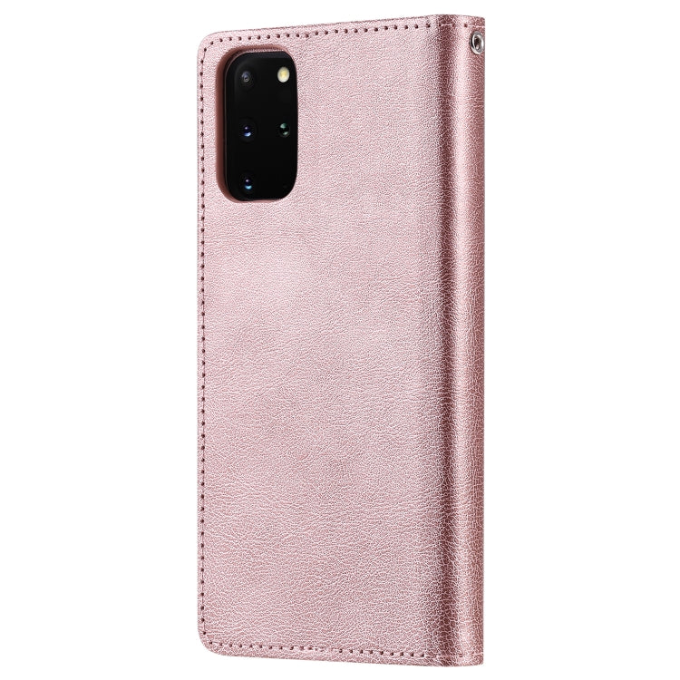 For Galaxy S20 Plus 2 in 1 Solid Color Detachable PU Leather Case with Card Slots & Magnetic Holder & Photo Frame & Wallet & Strap