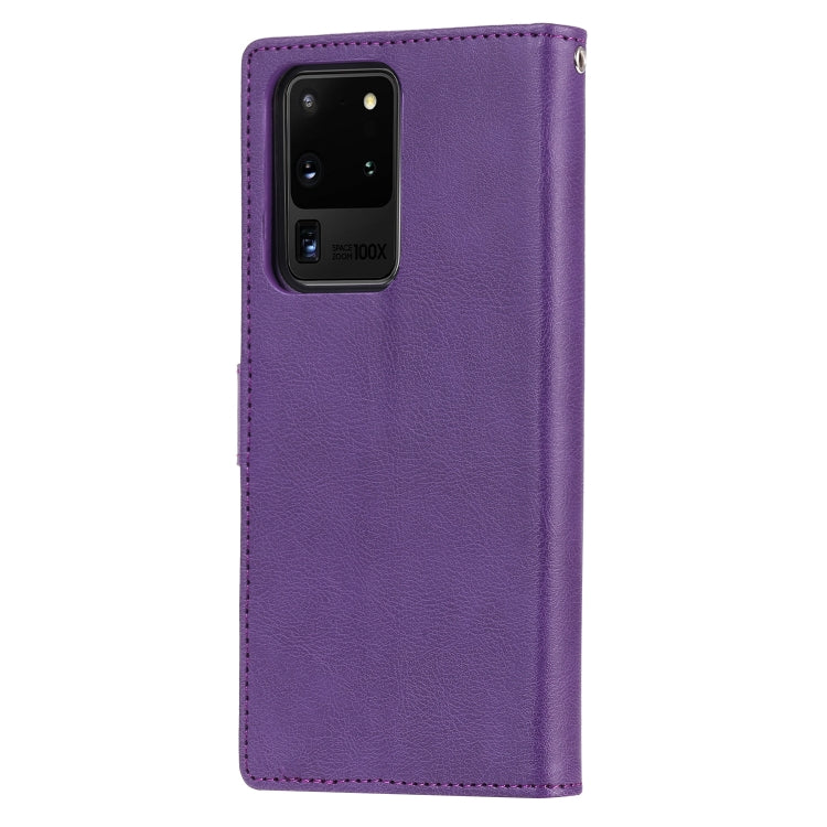 For Galaxy S20 Ultra 2 in 1 Solid Color Detachable PU Leather Case with Card Slots & Magnetic Holder & Photo Frame & Wallet & Strap