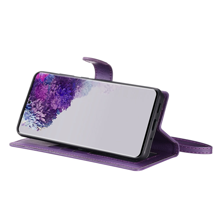 For Galaxy S20 Ultra 2 in 1 Solid Color Detachable PU Leather Case with Card Slots & Magnetic Holder & Photo Frame & Wallet & Strap