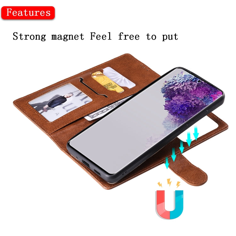 For Galaxy S20 Ultra 2 in 1 Solid Color Detachable PU Leather Case with Card Slots & Magnetic Holder & Photo Frame & Wallet & Strap