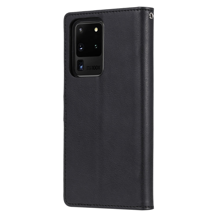 For Galaxy S20 Ultra 2 in 1 Solid Color Detachable PU Leather Case with Card Slots & Magnetic Holder & Photo Frame & Wallet & Strap
