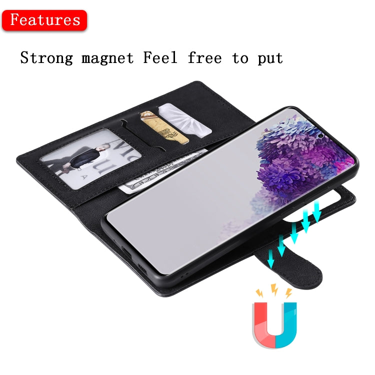 For Galaxy S20 Ultra 2 in 1 Solid Color Detachable PU Leather Case with Card Slots & Magnetic Holder & Photo Frame & Wallet & Strap