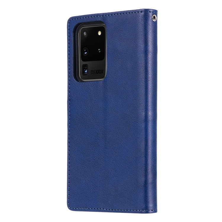 For Galaxy S20 Ultra 2 in 1 Solid Color Detachable PU Leather Case with Card Slots & Magnetic Holder & Photo Frame & Wallet & Strap