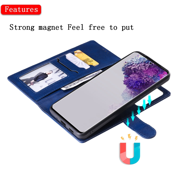 For Galaxy S20 Ultra 2 in 1 Solid Color Detachable PU Leather Case with Card Slots & Magnetic Holder & Photo Frame & Wallet & Strap