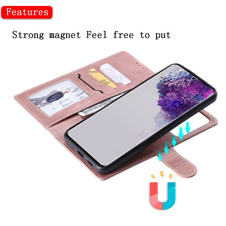 For Galaxy S20 Ultra 2 in 1 Solid Color Detachable PU Leather Case with Card Slots & Magnetic Holder & Photo Frame & Wallet & Strap