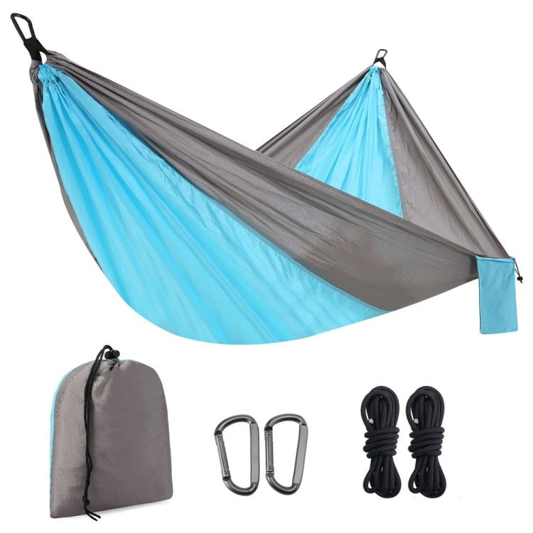 210T Nylon Colorblock Camping Hammock, Size:275x140cm with 2m Tie Rope