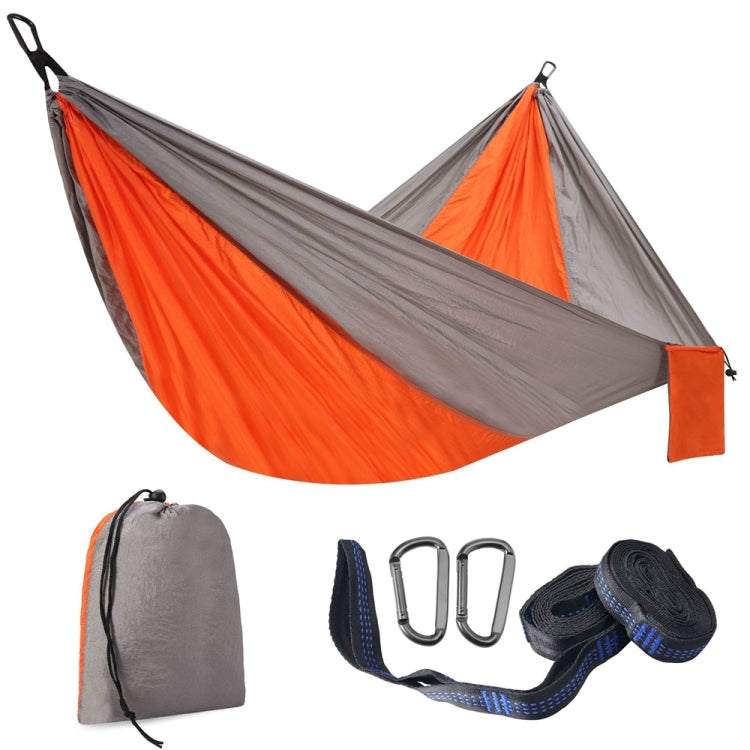 210T Nylon Colorblock Camping Hammock, Size:275x140cm with 2.5m Strap