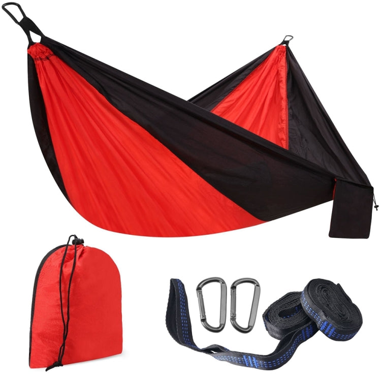 210T Nylon Colorblock Camping Hammock, Size:275x140cm with 2.5m Strap