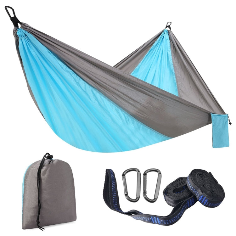 210T Nylon Colorblock Camping Hammock, Size:300x200cm with 2m Strap