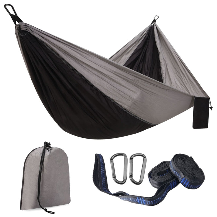 210T Nylon Colorblock Camping Hammock, Size:300x200cm with 2m Strap