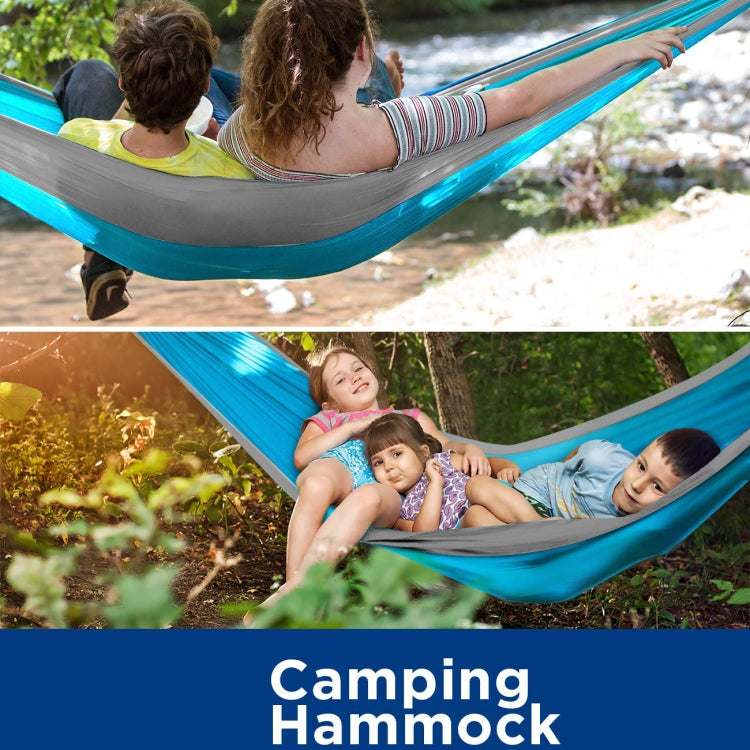 210T Nylon Colorblock Camping Hammock, Size:300x200cm with 2m Strap