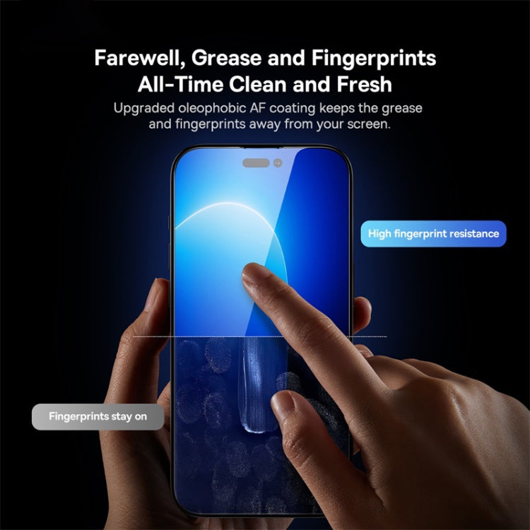 For iPhone 14 Pro 2pcs Baseus 0.3mm Super Porcelain Crystal Tempered Glass Film
