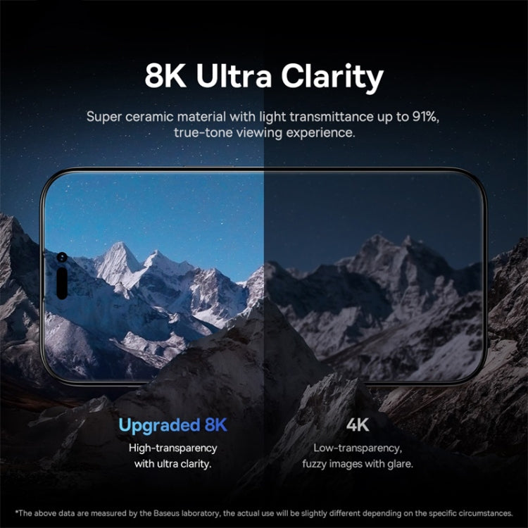 For iPhone 14 Plus/13 Pro Max 2pcs Baseus 0.3mm Super Porcelain Crystal Tempered Glass Film