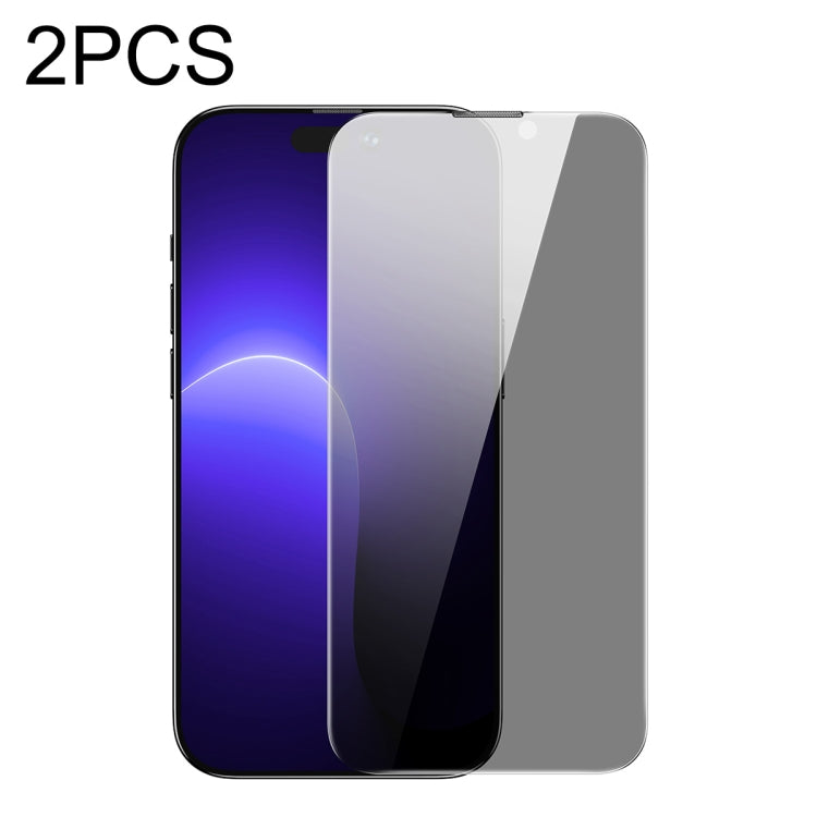 For iPhone 14 Pro Max 2pcs Baseus 0.3mm SuperCeramic Peep-proof Tempered Glass Film
