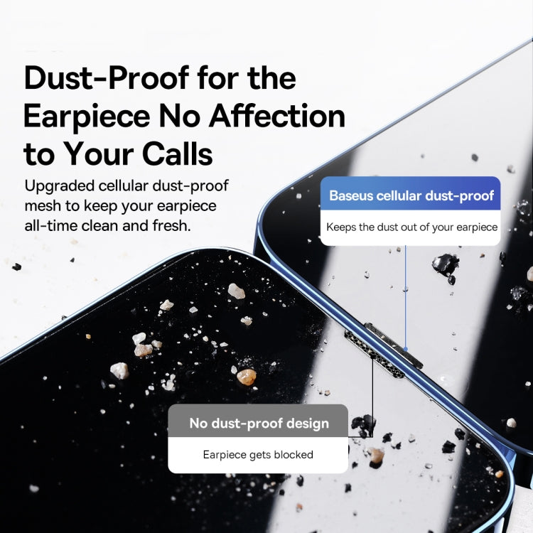 For iPhone 14 Pro Max 2pcs Baseus 0.3mm All-glass SuperCeramic Tempered Glass Film