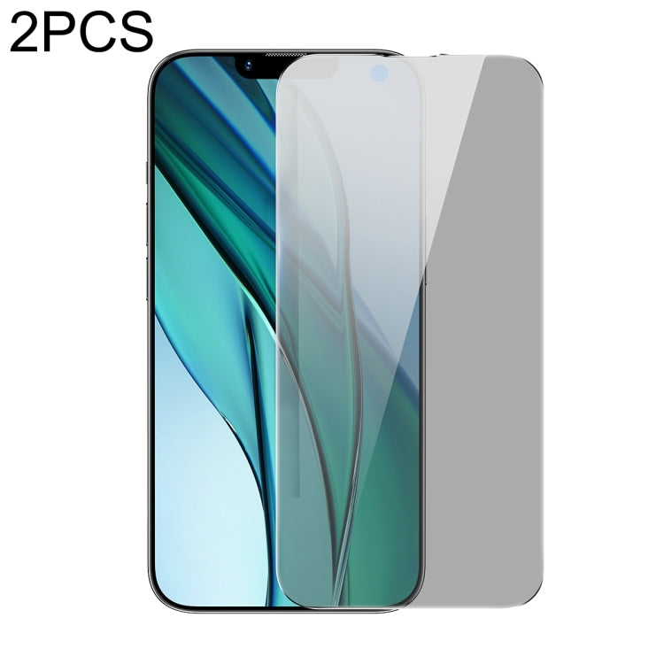 For iPhone 14 / 13 / 13 Pro 2pcs Baseus 0.3mm Full-glass Anti-peeping Tempered Glass Film
