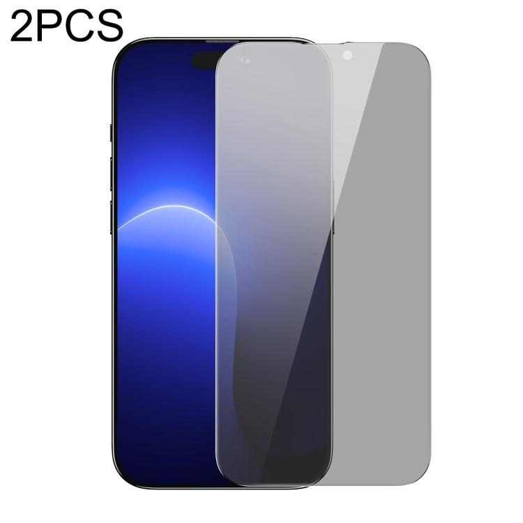 For iPhone 14 Pro 2pcs Baseus 0.3mm Full-glass Anti-peeping Tempered Glass Film