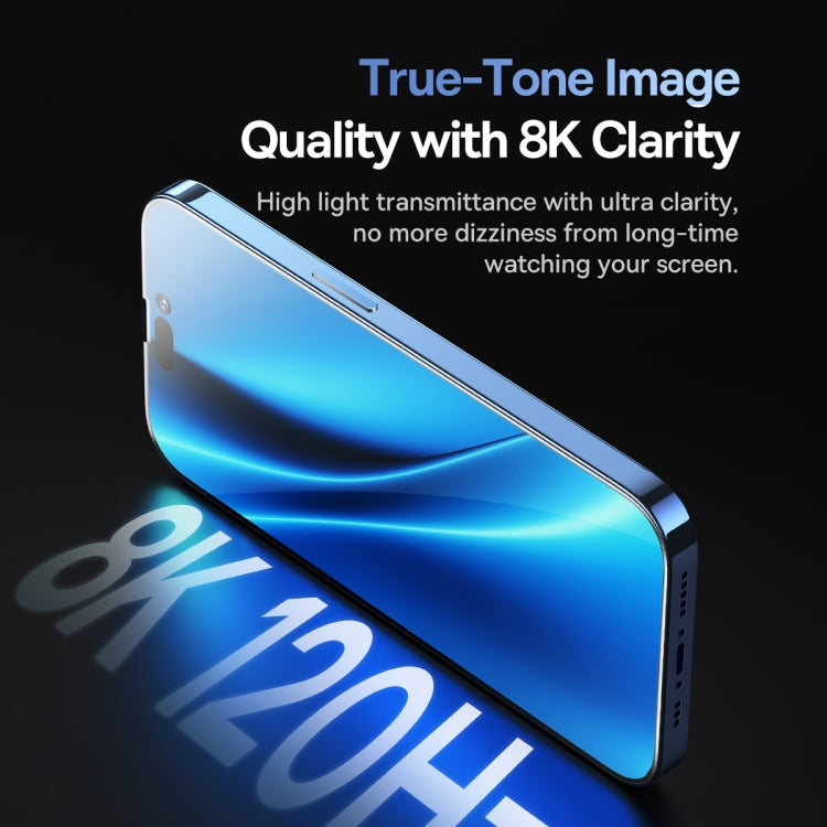 For iPhone 14 Pro 2pcs Baseus 0.3mm Full-glass Anti-peeping Tempered Glass Film