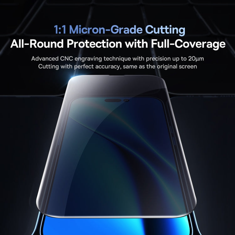 For iPhone 14 Pro 2pcs Baseus 0.3mm Full-glass Anti-peeping Tempered Glass Film