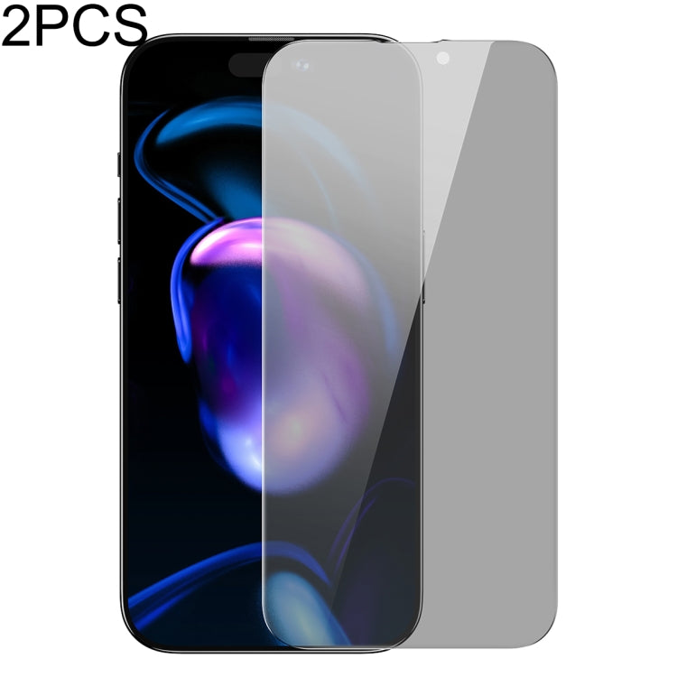 For iPhone 14 Pro Max 2pcs Baseus 0.3mm Full-glass Anti-peeping Tempered Glass Film
