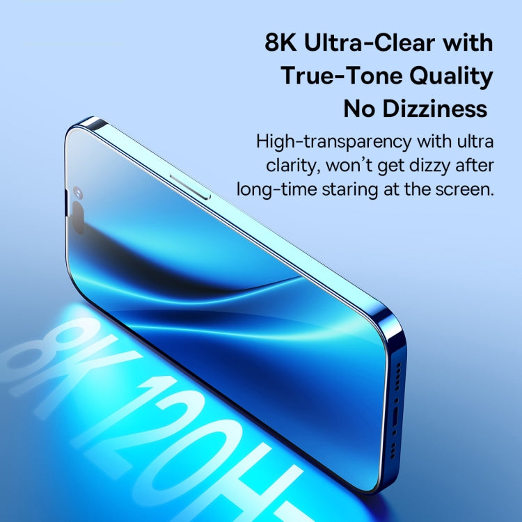 For iPhone 14 Pro Max 2pcs Baseus 0.3mm Crystal Peep-proof Explosion-proof Tempered Glass Film