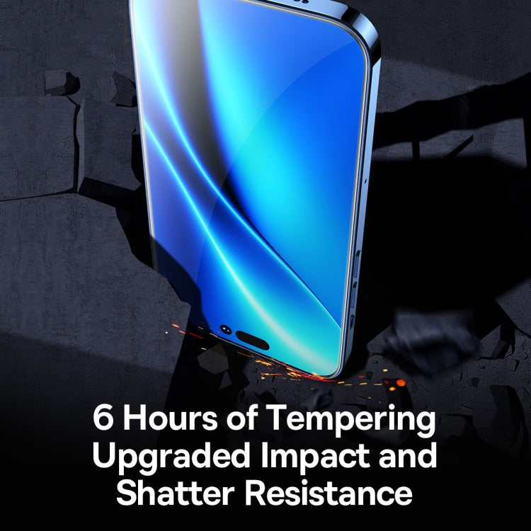 For iPhone 14 Pro Max 2pcs Baseus 0.3mm Crystal Peep-proof Explosion-proof Tempered Glass Film