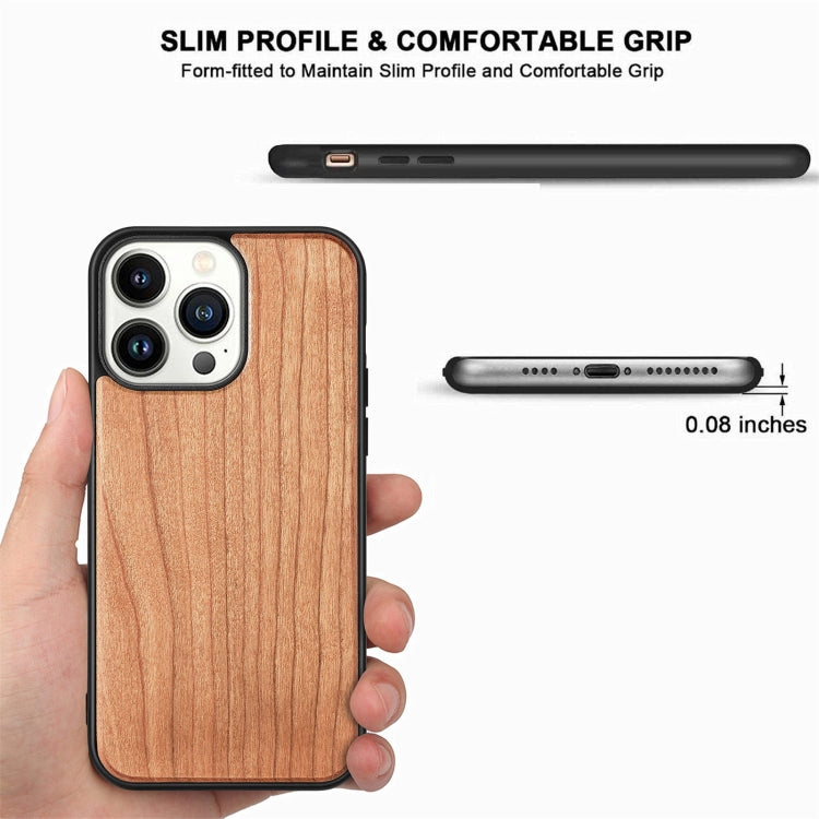 For iPhone 14 Pro Max TPU + Solid Wood Phone Case