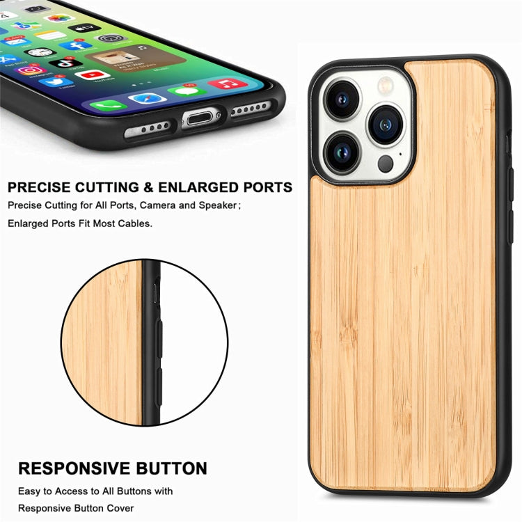 For iPhone 14 Pro Max TPU + Solid Wood Phone Case