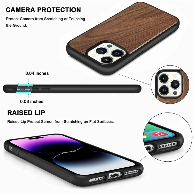 For iPhone 14 Pro Max TPU + Solid Wood Phone Case