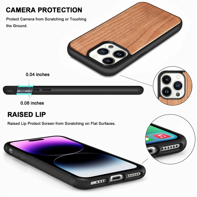 For iPhone 14 Pro TPU + Solid Wood Phone Case