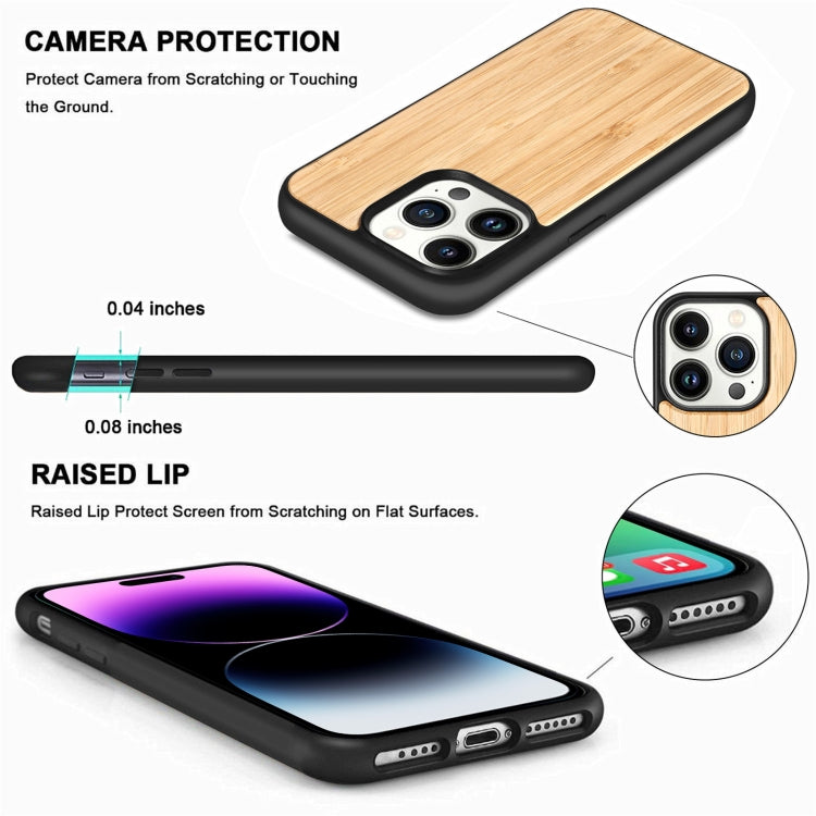 For iPhone 14 Pro TPU + Solid Wood Phone Case