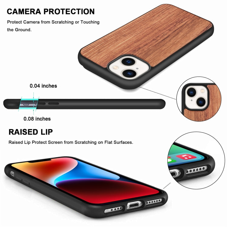 For iPhone 14 TPU + Solid Wood Phone Case