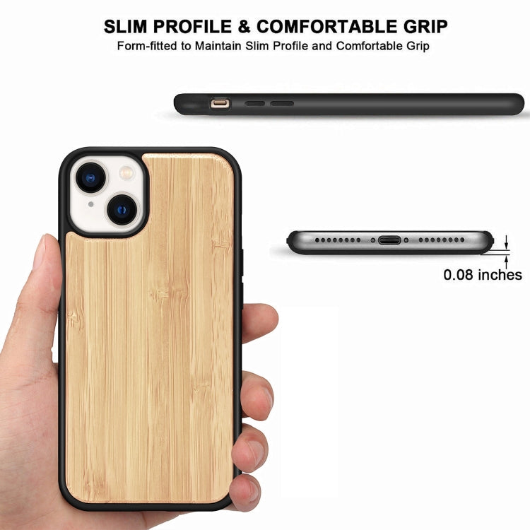 For iPhone 14 TPU + Solid Wood Phone Case