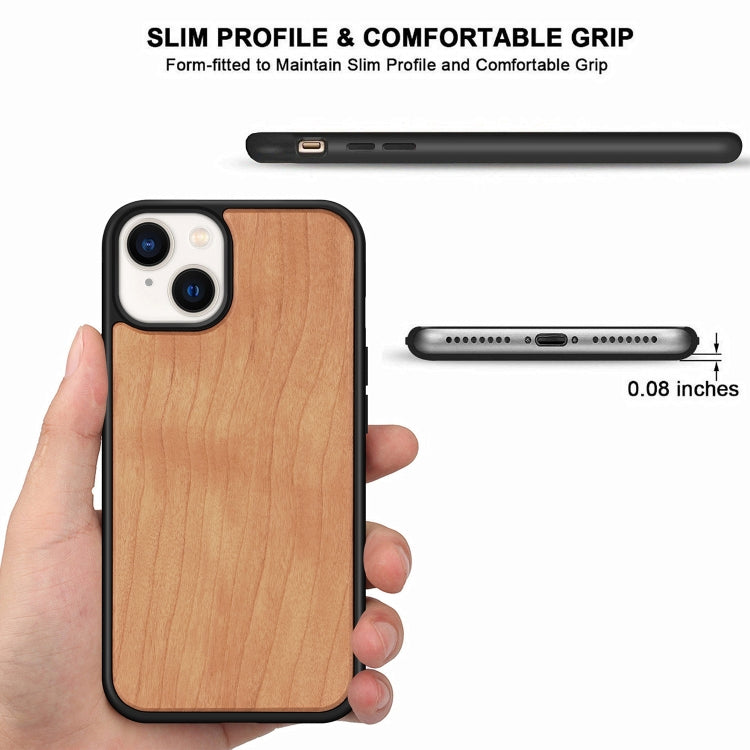 For iPhone 14 Plus TPU + Solid Wood Phone Case
