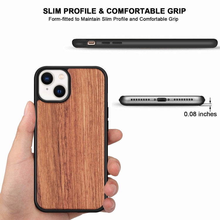 For iPhone 14 Plus TPU + Solid Wood Phone Case