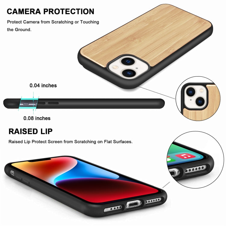 For iPhone 14 Plus TPU + Solid Wood Phone Case