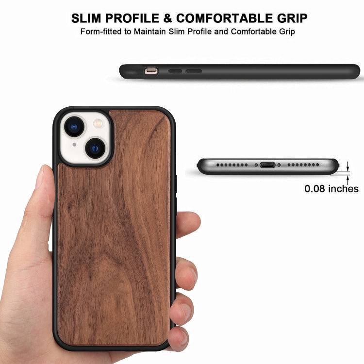 For iPhone 14 Plus TPU + Solid Wood Phone Case