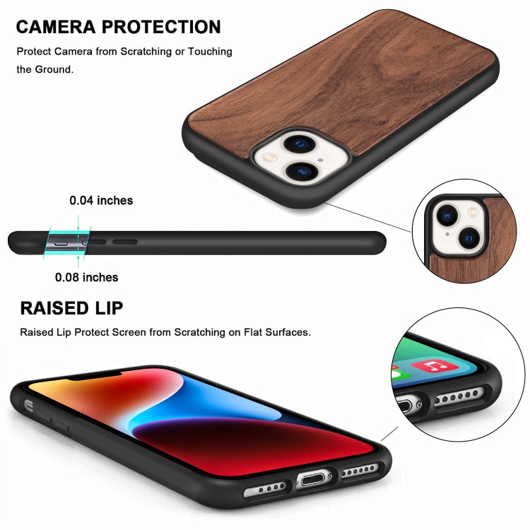 For iPhone 14 Plus TPU + Solid Wood Phone Case