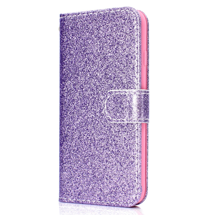 For iPhone SE 2022 / SE 2020 Glitter Powder Horizontal Flip Leather Case with Card Slots & Holder & Photo Frame & Wallet