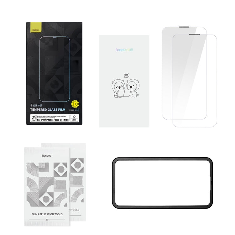 For iPhone 14 Pro Max 2pcs Baseus 0.3mm Crystal Explosion-proof Tempered Glass Film