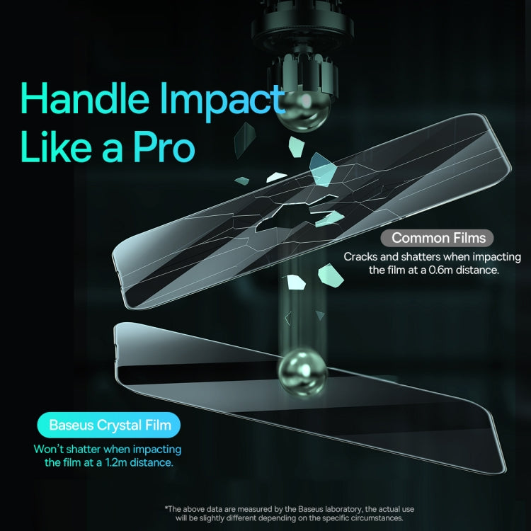For iPhone 14 Pro Max 2pcs Baseus 0.3mm Full-glass Crystal Explosion-proof Tempered Glass Film
